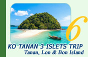 Ko Tanan 3 Islets Trip. Tanan, Lon and Bon Island